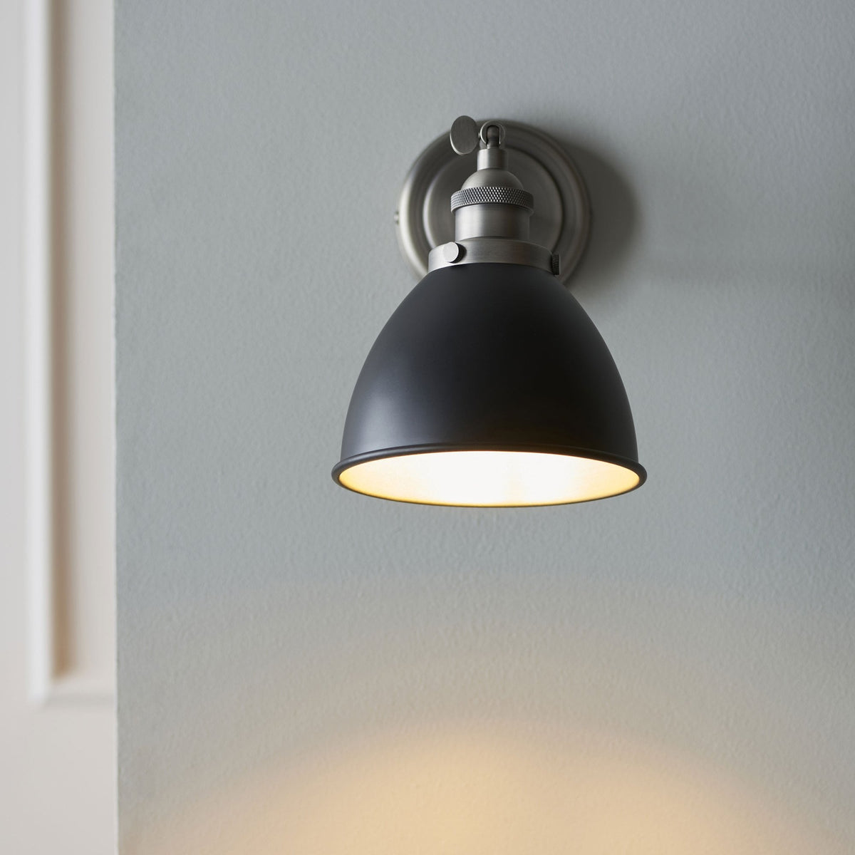 Franklin Wall Light in Aged Pewter & Matt Black