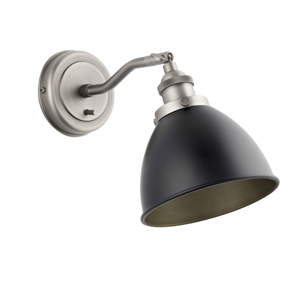 Franklin Wall Light in Aged Pewter & Matt Black