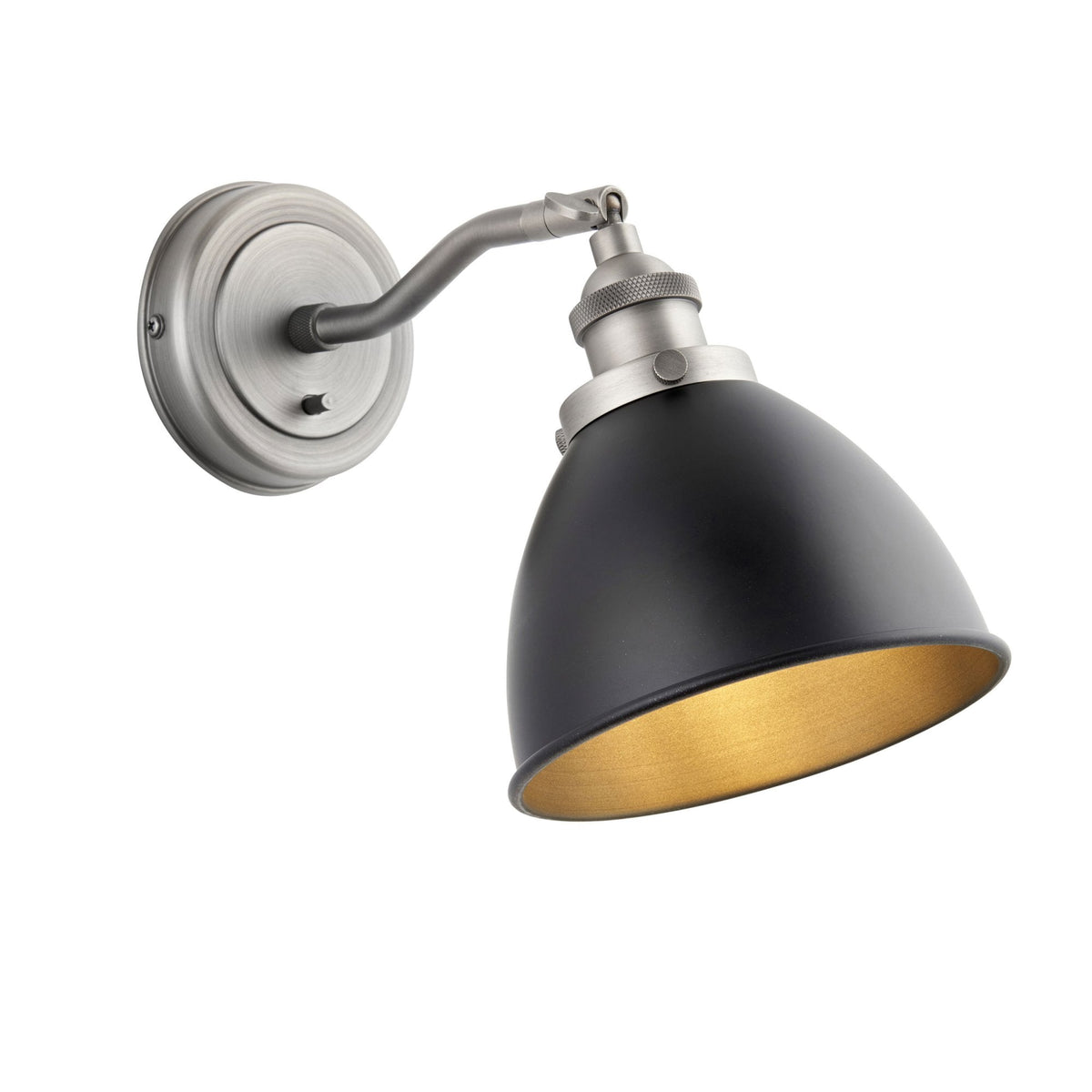 Franklin Wall Light in Aged Pewter & Matt Black