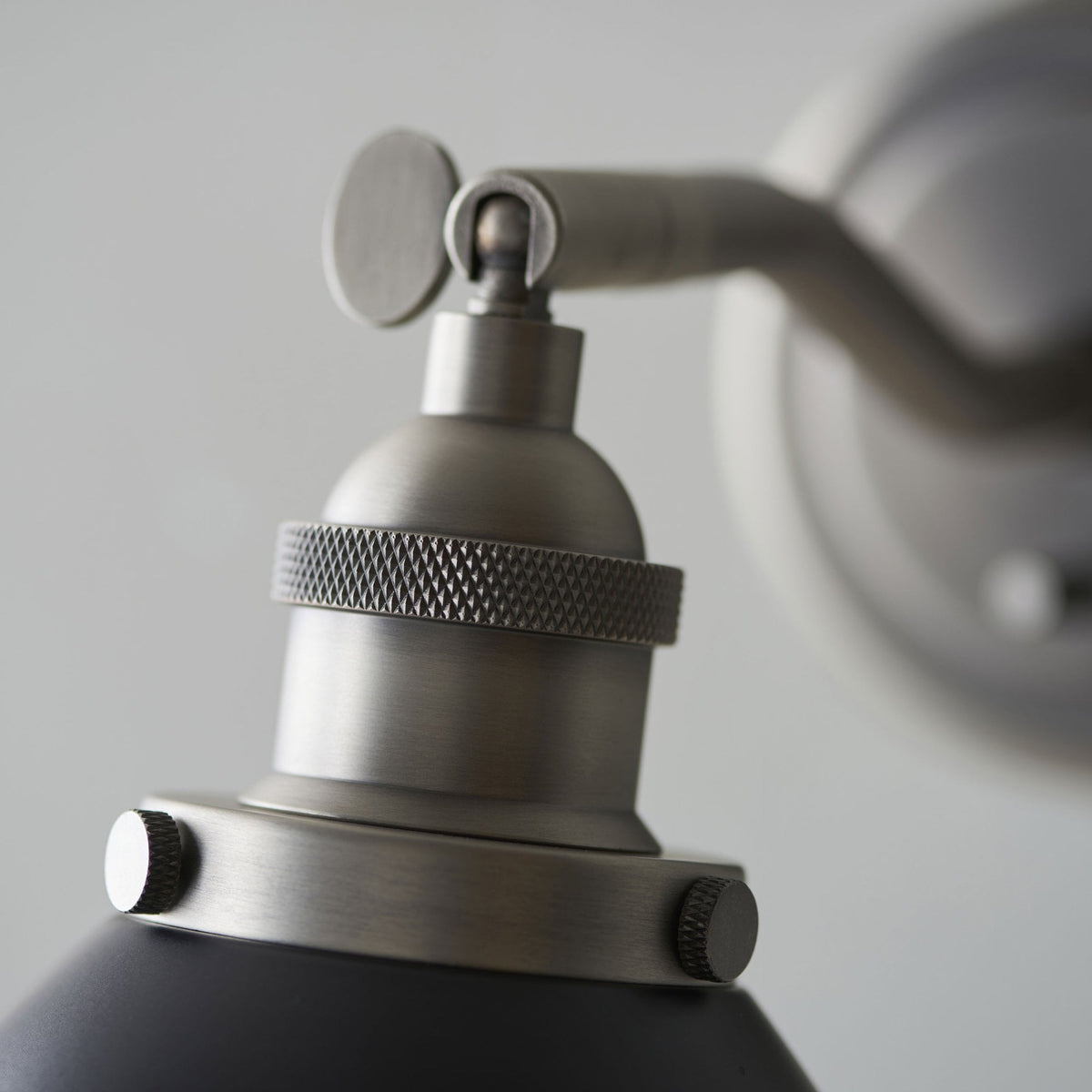 Franklin Wall Light in Aged Pewter & Matt Black