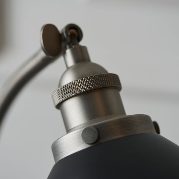 Franklin Task Table Lamp in Aged Pewter & Matt Black