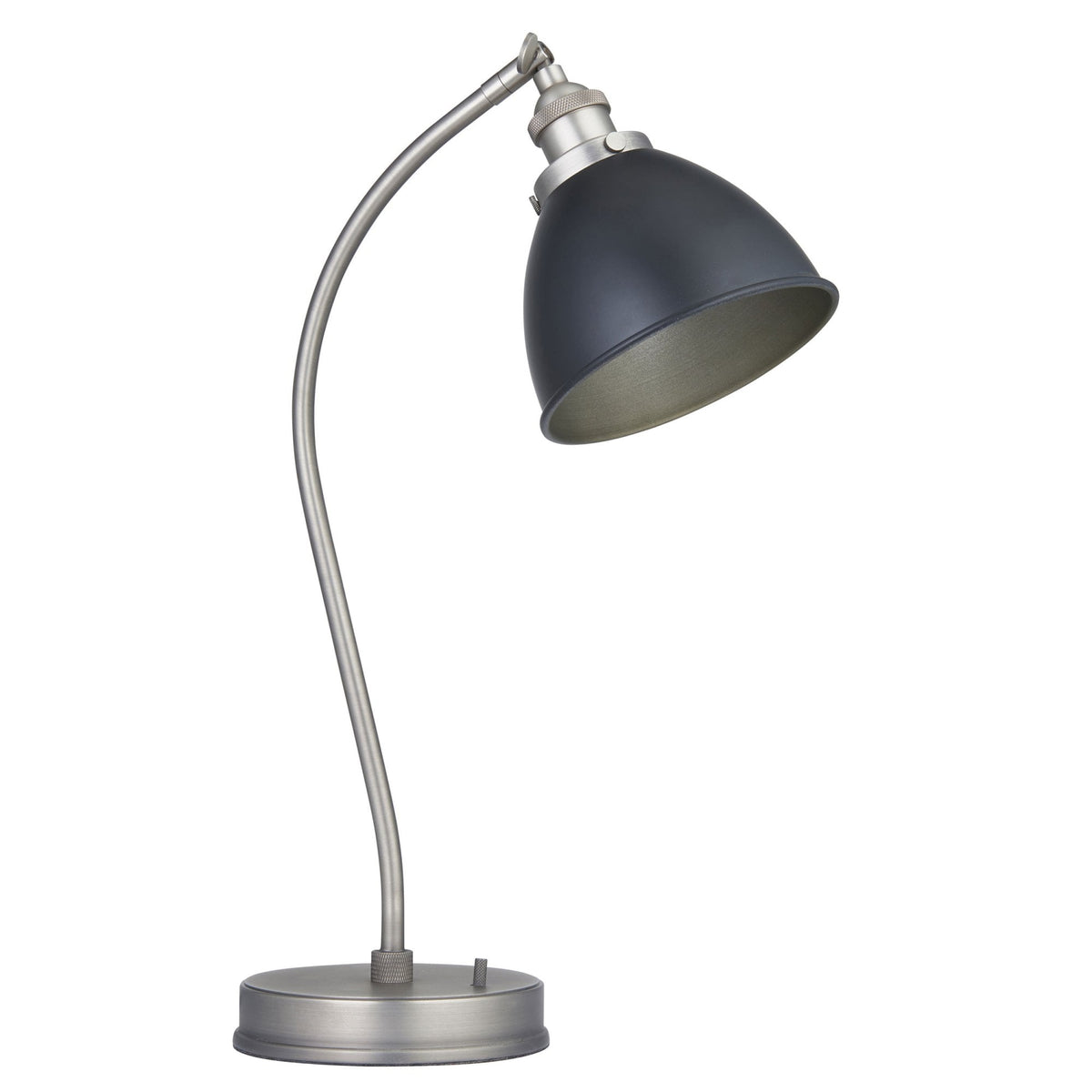Franklin Task Table Lamp in Aged Pewter & Matt Black