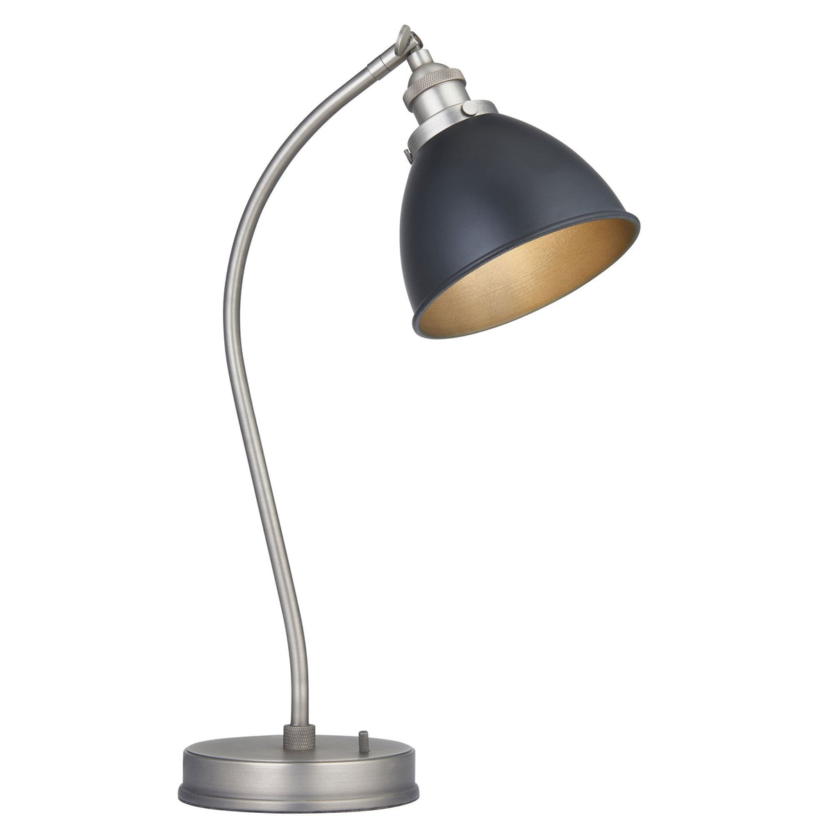 Franklin Task Table Lamp in Aged Pewter & Matt Black