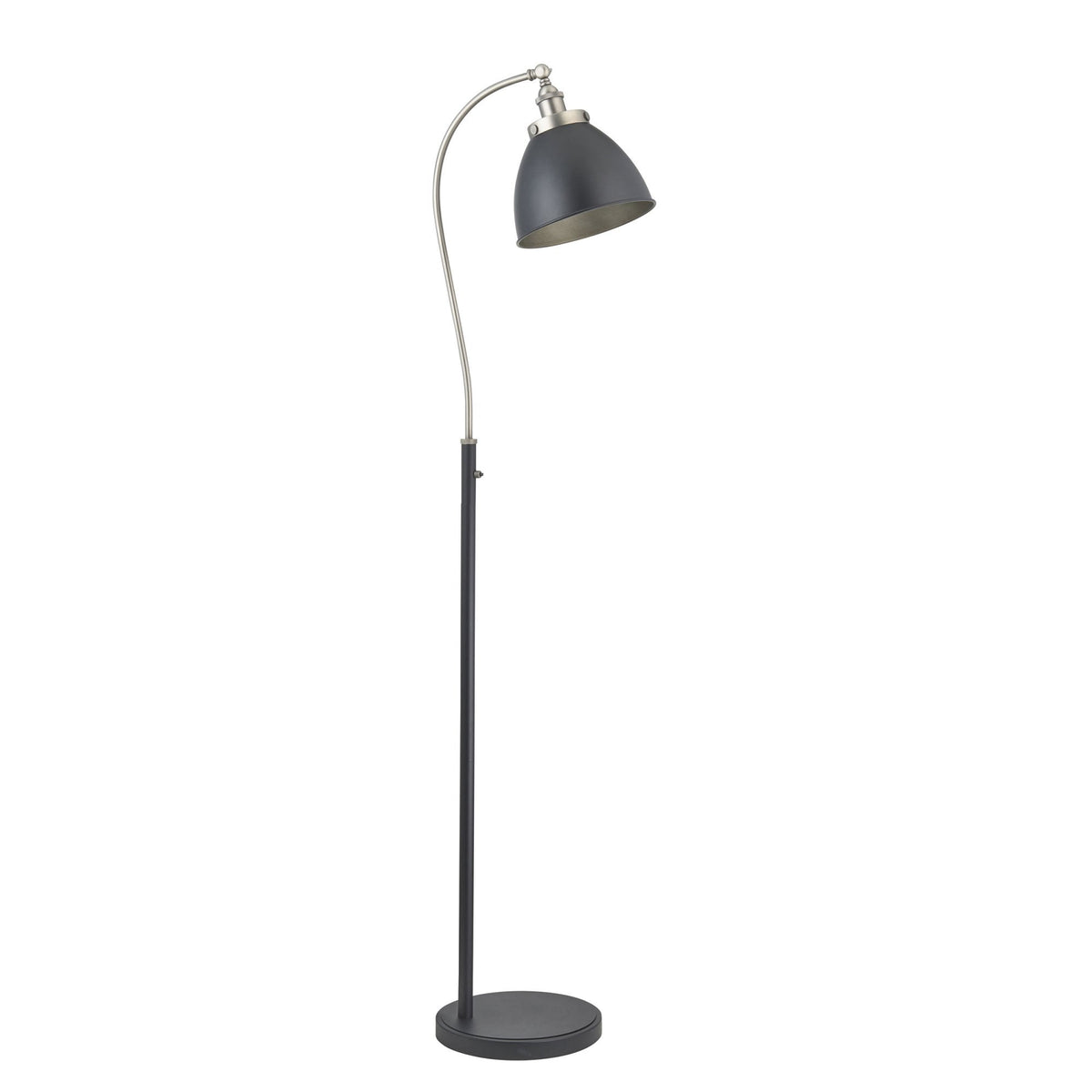 Franklin Task Floor Lamp in Aged Pewter & Matt Black