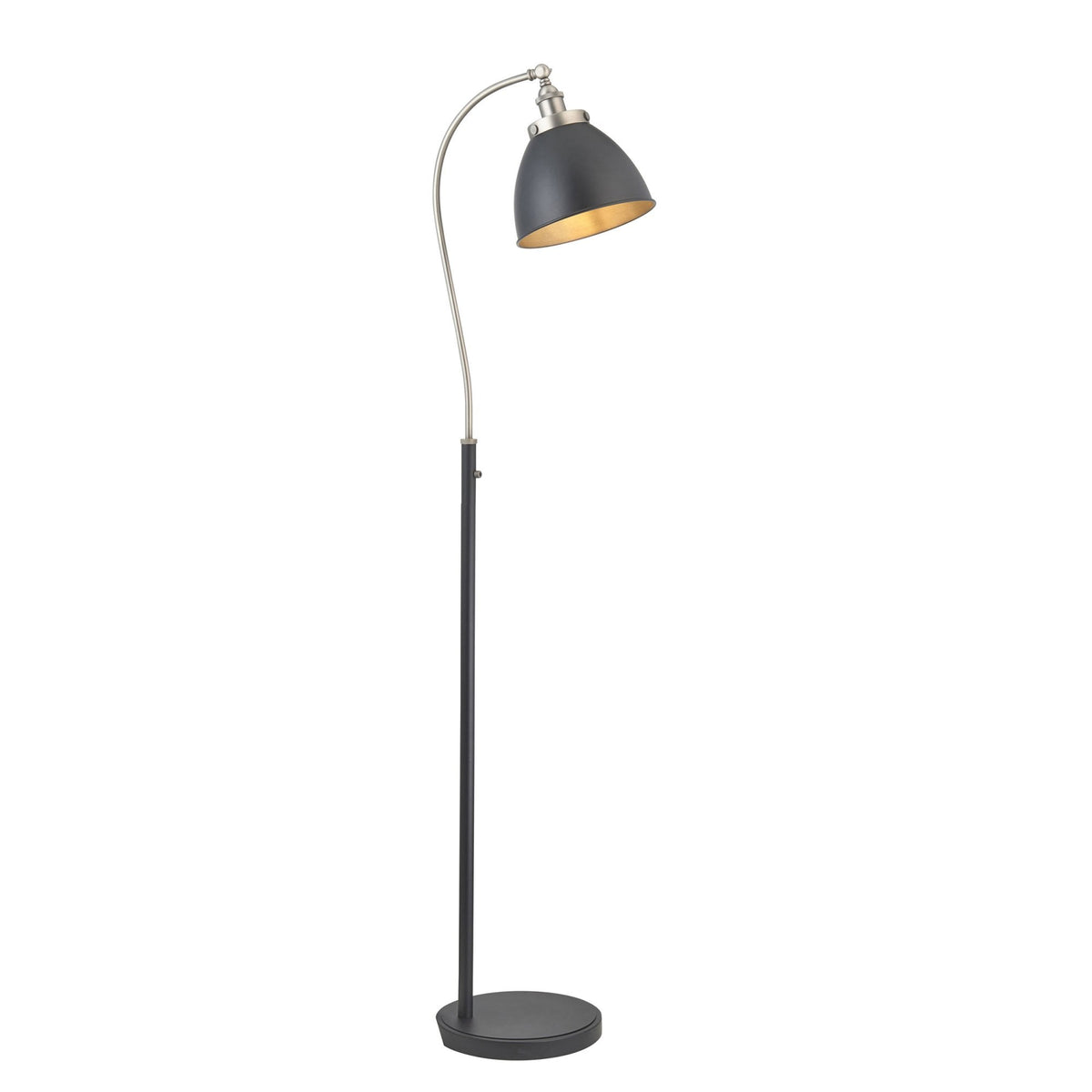Franklin Task Floor Lamp in Aged Pewter & Matt Black