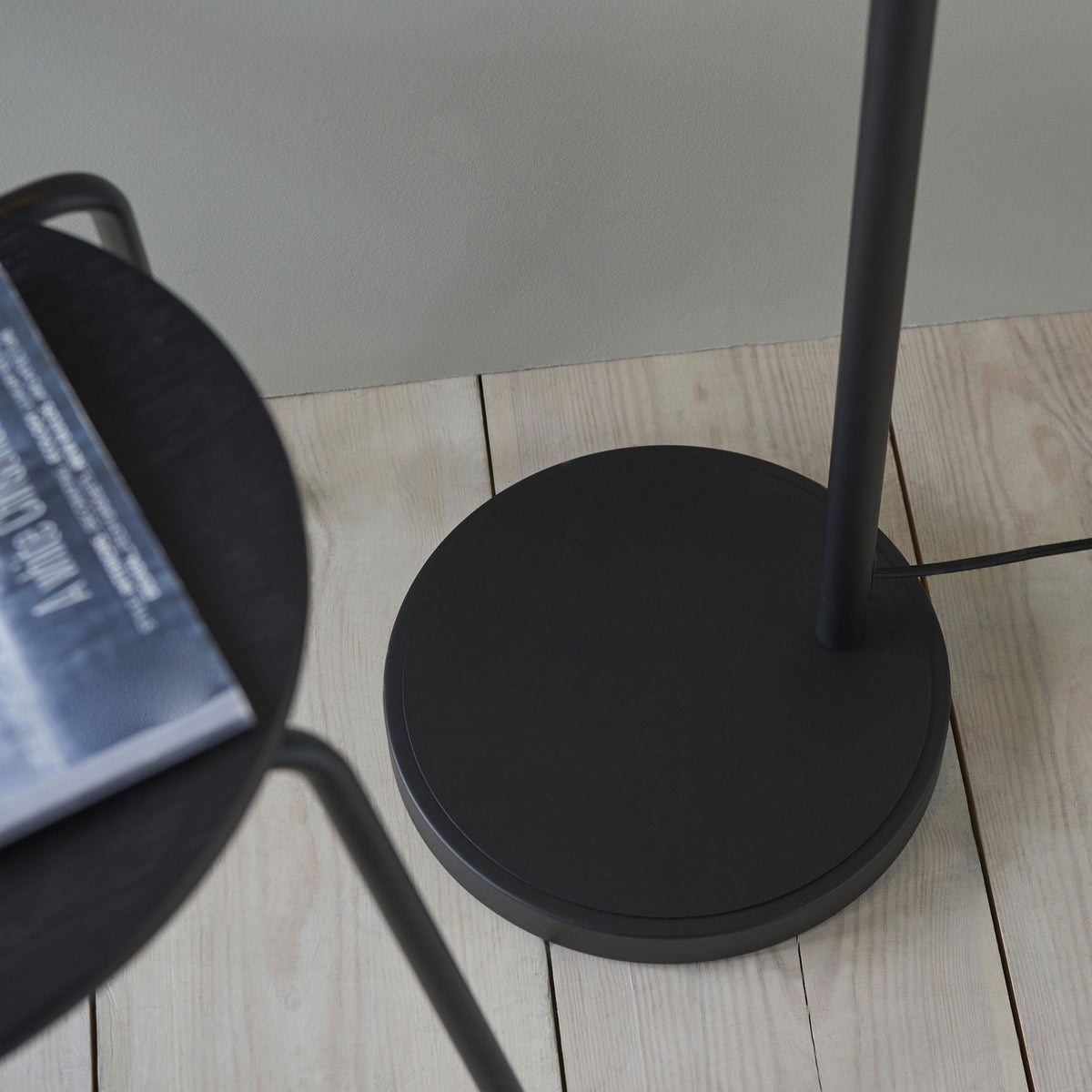 Franklin Task Floor Lamp in Aged Pewter & Matt Black