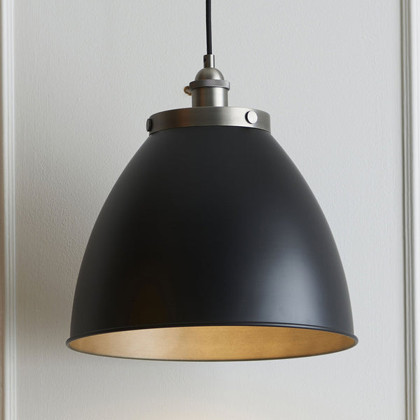 Franklin Large Pendant in Aged Pewter & Matt Black