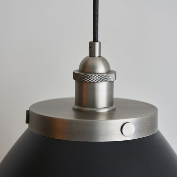 Franklin Large Pendant in Aged Pewter & Matt Black