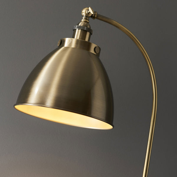 Franklin Task Floor Lamp in Antique Brass & Matt Black