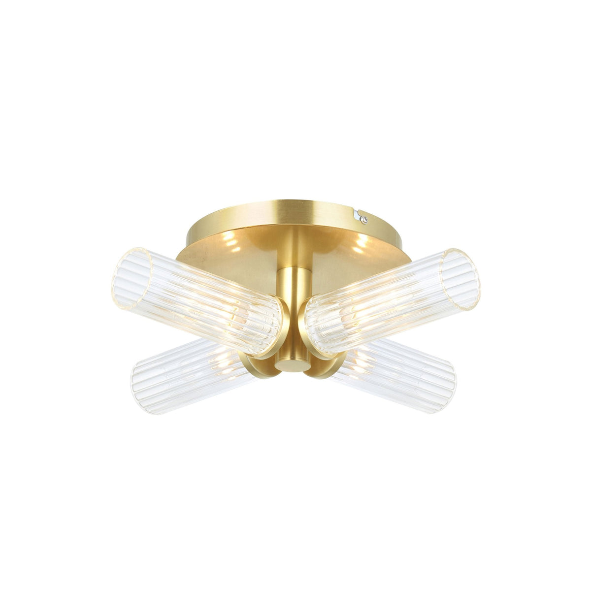 Talo 4lt Semi Flush IP44 Ceiling Light in Satin Brass