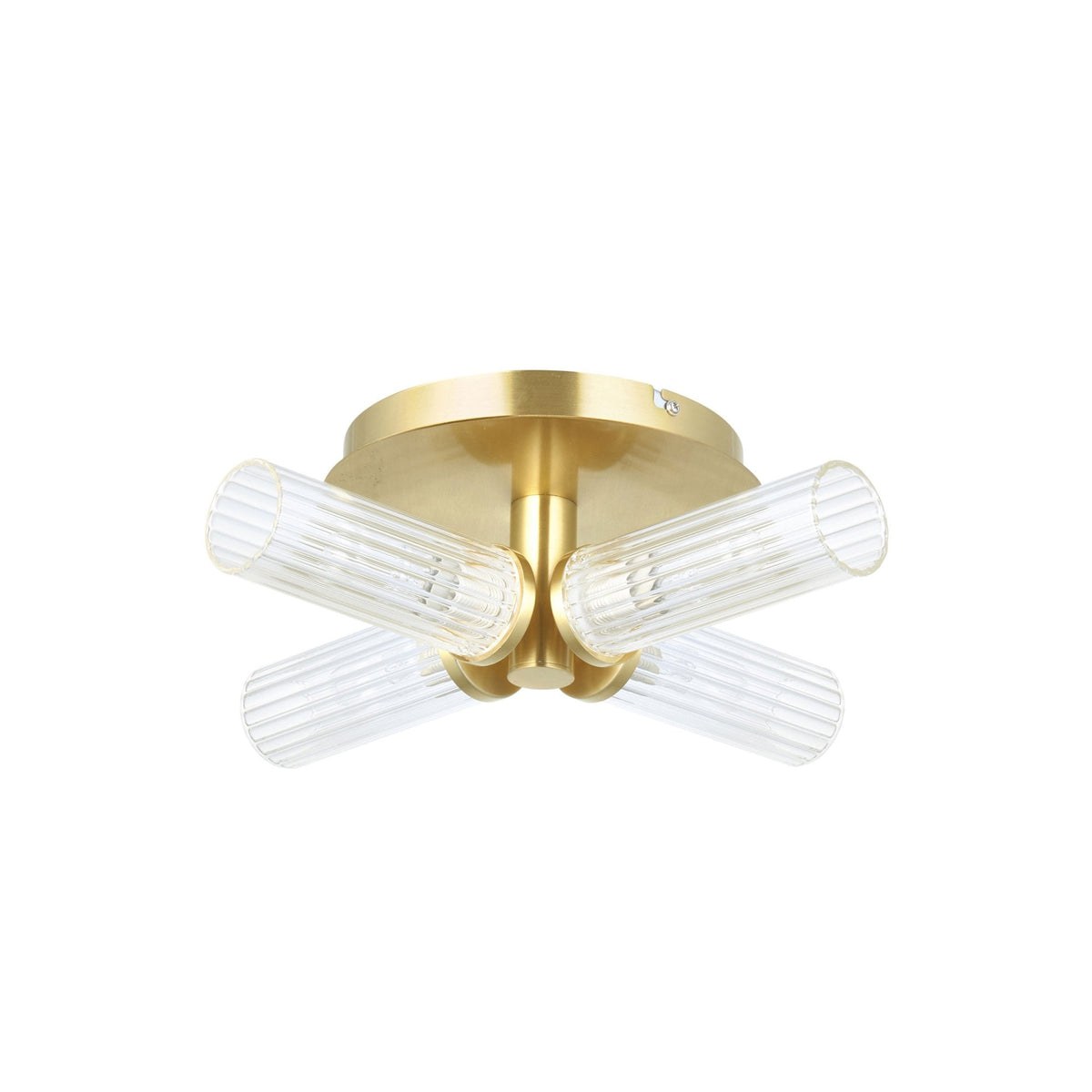 Talo 4lt Semi Flush IP44 Ceiling Light in Satin Brass
