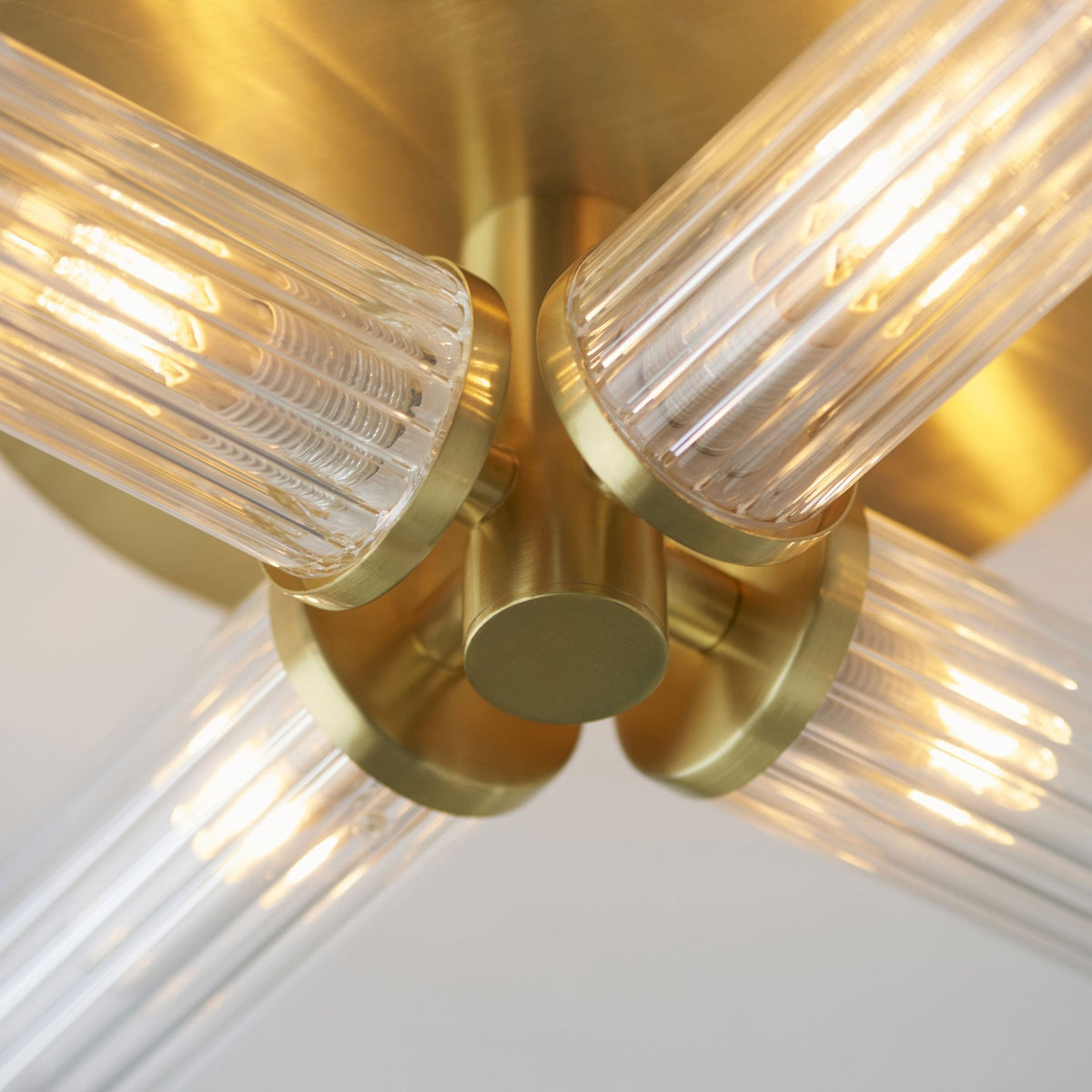 Talo 4lt Semi Flush IP44 Ceiling Light in Satin Brass