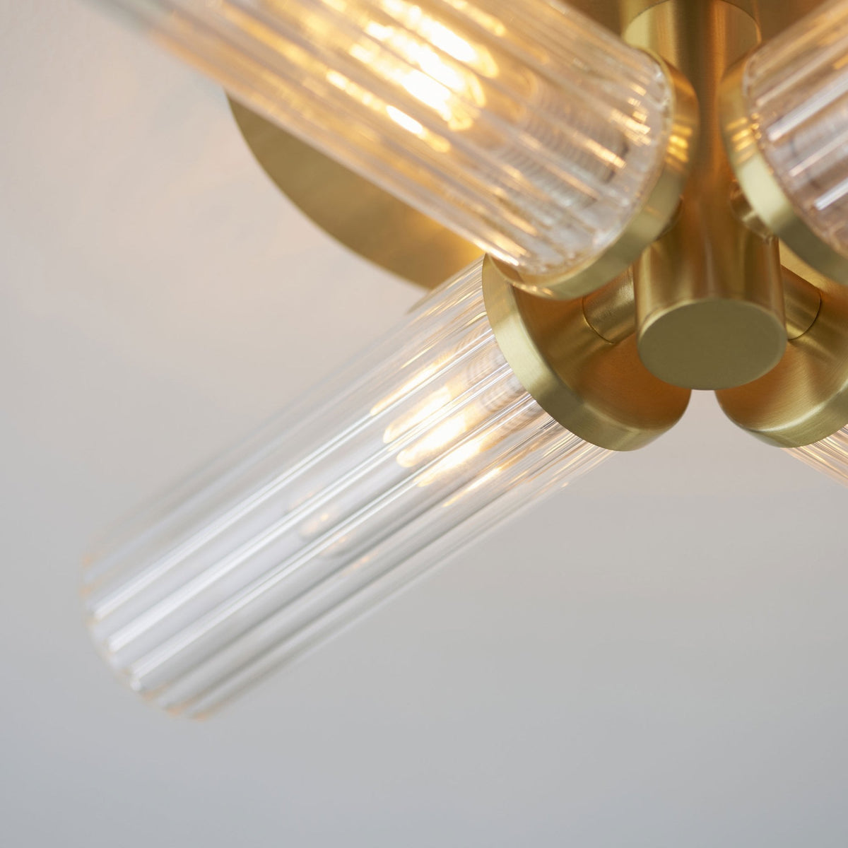 Talo 4lt Semi Flush IP44 Ceiling Light in Satin Brass