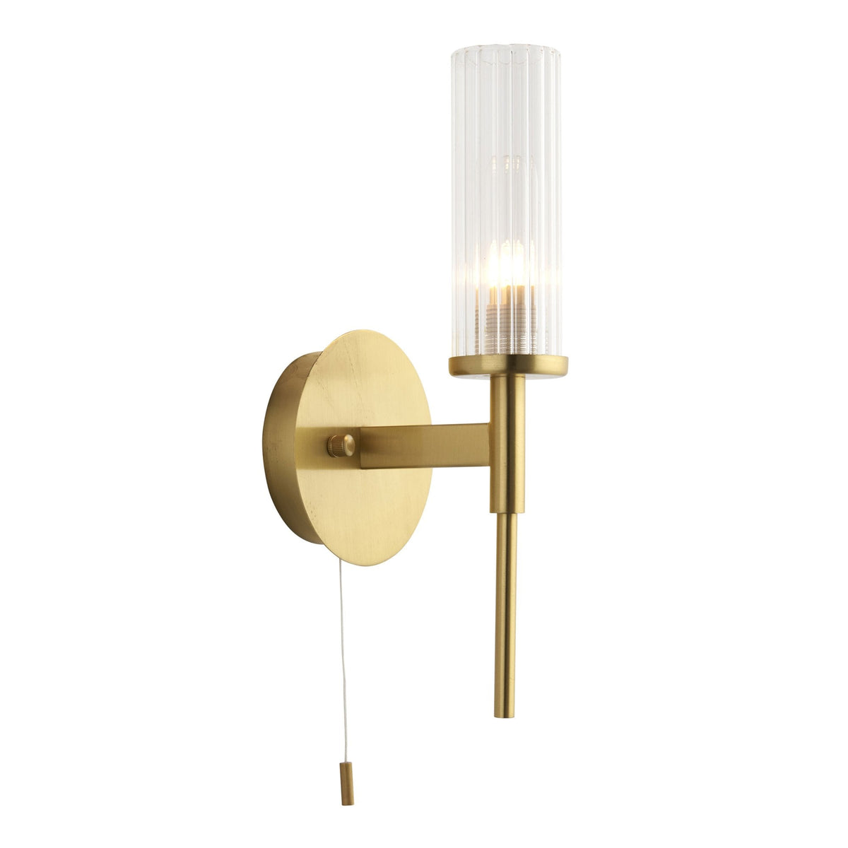 Talo Switched IP44 Wall Light in Satin Brass
