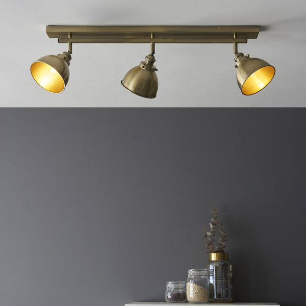 Wyatt 3lt Bar Spotlight in Antique Brass
