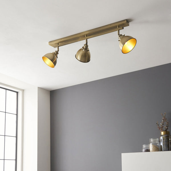 Wyatt 3lt Bar Spotlight in Antique Brass