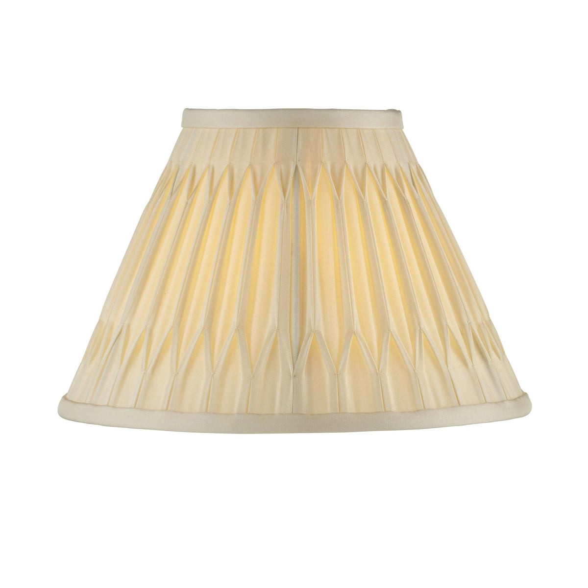 Chatsworth 10 Inch Double Pinch Tapered Silk Shade in Ivory
