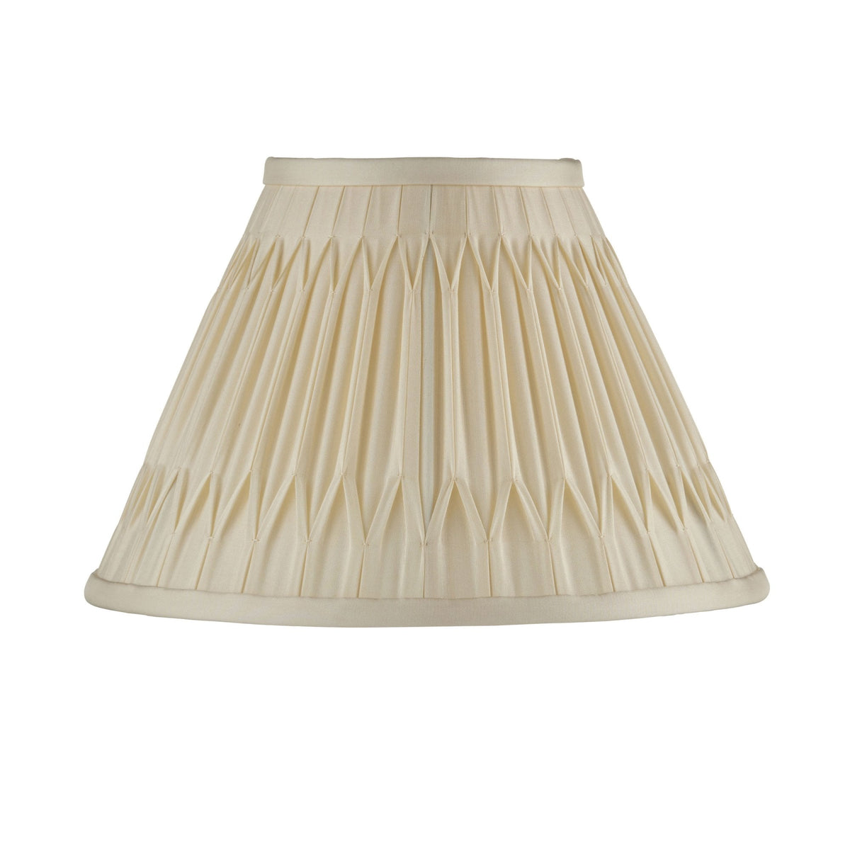 Chatsworth 10 Inch Double Pinch Tapered Silk Shade in Ivory
