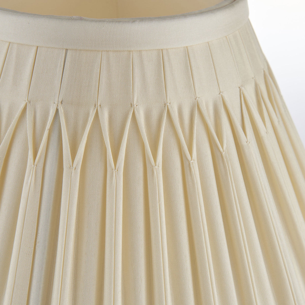 Chatsworth 10 Inch Double Pinch Tapered Silk Shade in Ivory