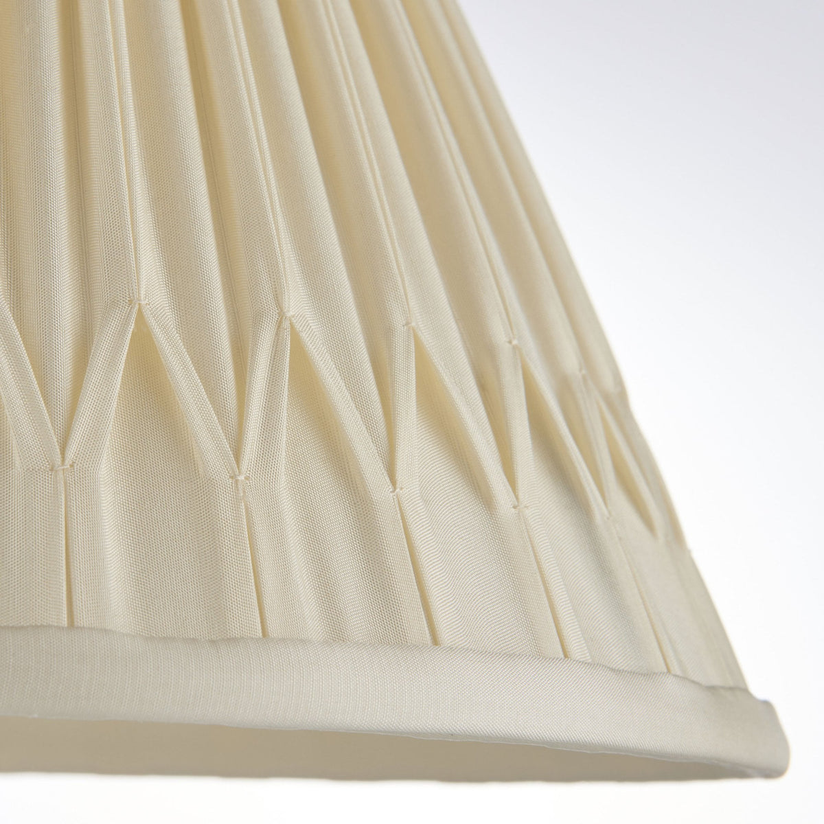Chatsworth 10 Inch Double Pinch Tapered Silk Shade in Ivory