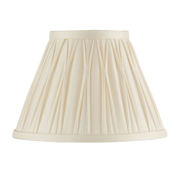 Chatsworth 8 Inch Single Pinch Tapered Silk Shade in Ivory