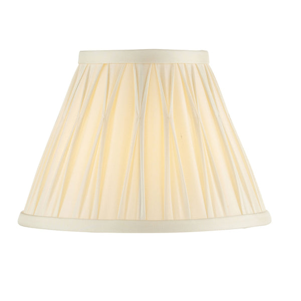 Chatsworth 8 Inch Single Pinch Tapered Silk Shade in Ivory
