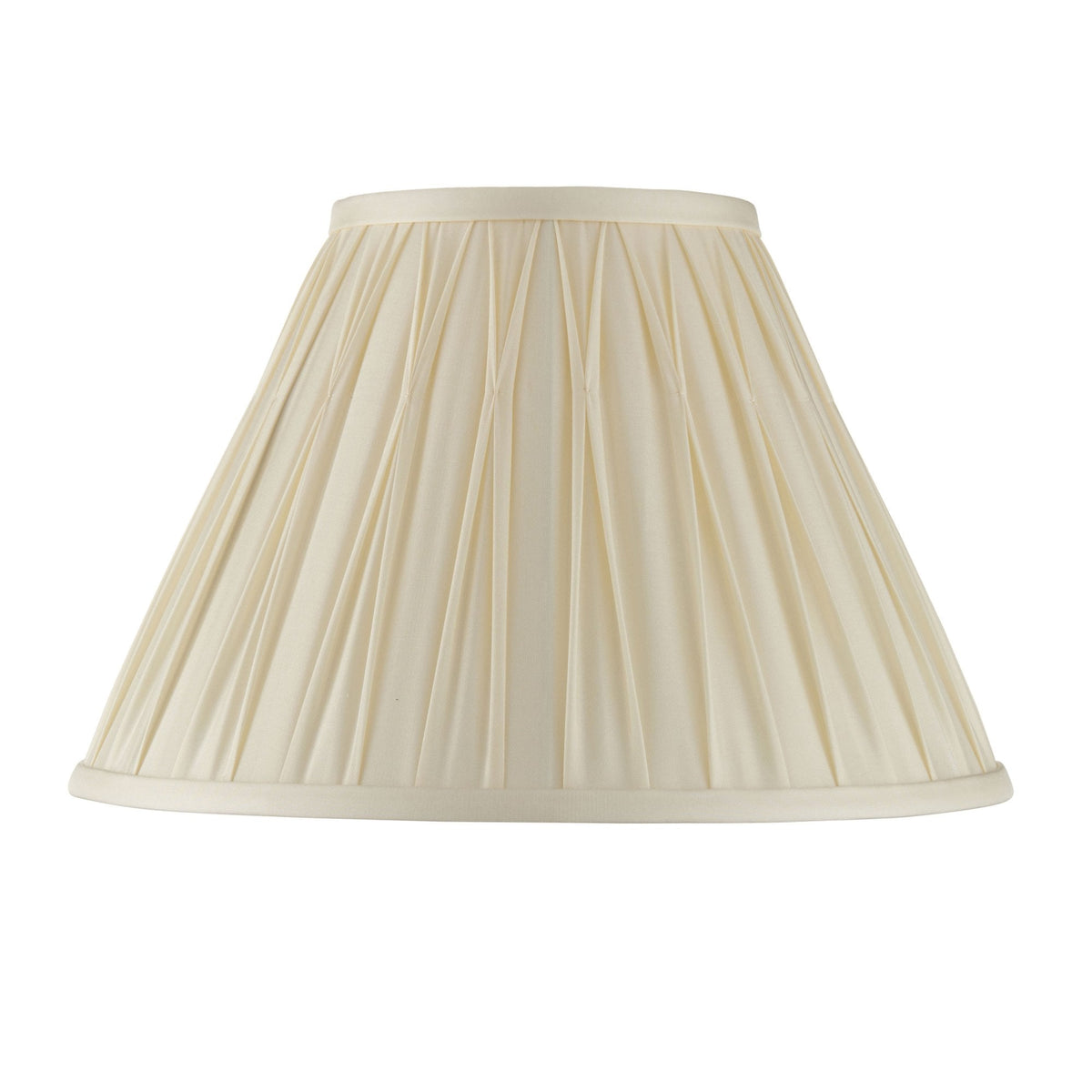 Chatsworth 12 Inch Single Pinch Tapered Silk Shade in Ivory
