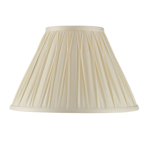 Chatsworth 12 Inch Single Pinch Tapered Silk Shade in Ivory