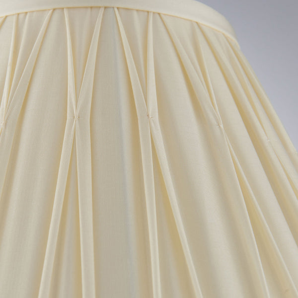 Chatsworth 12 Inch Single Pinch Tapered Silk Shade in Ivory