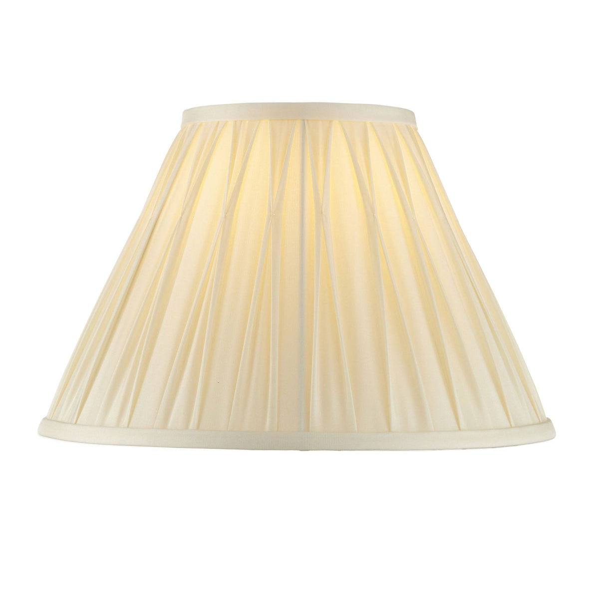 Chatsworth 12 Inch Single Pinch Tapered Silk Shade in Ivory