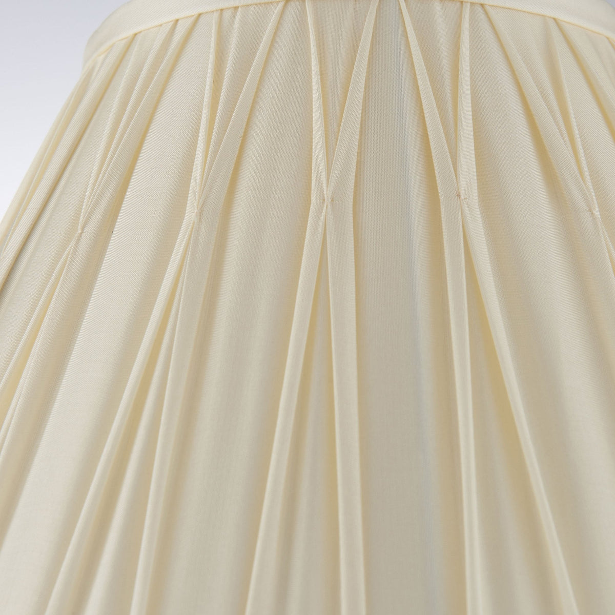 Chatsworth 12 Inch Single Pinch Tapered Silk Shade in Ivory