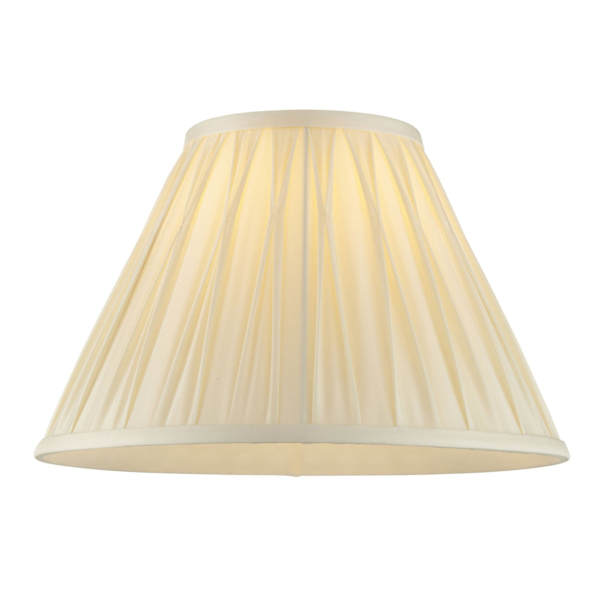 Chatsworth 12 Inch Single Pinch Tapered Silk Shade in Ivory