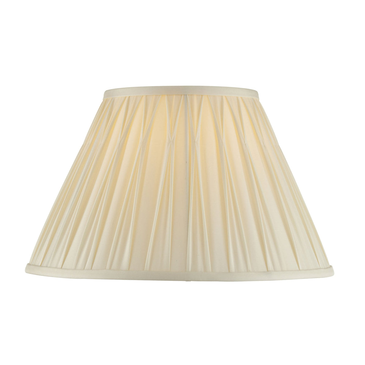 Chatsworth 14 Inch Single Pinch Tapered Silk Shade in Ivory