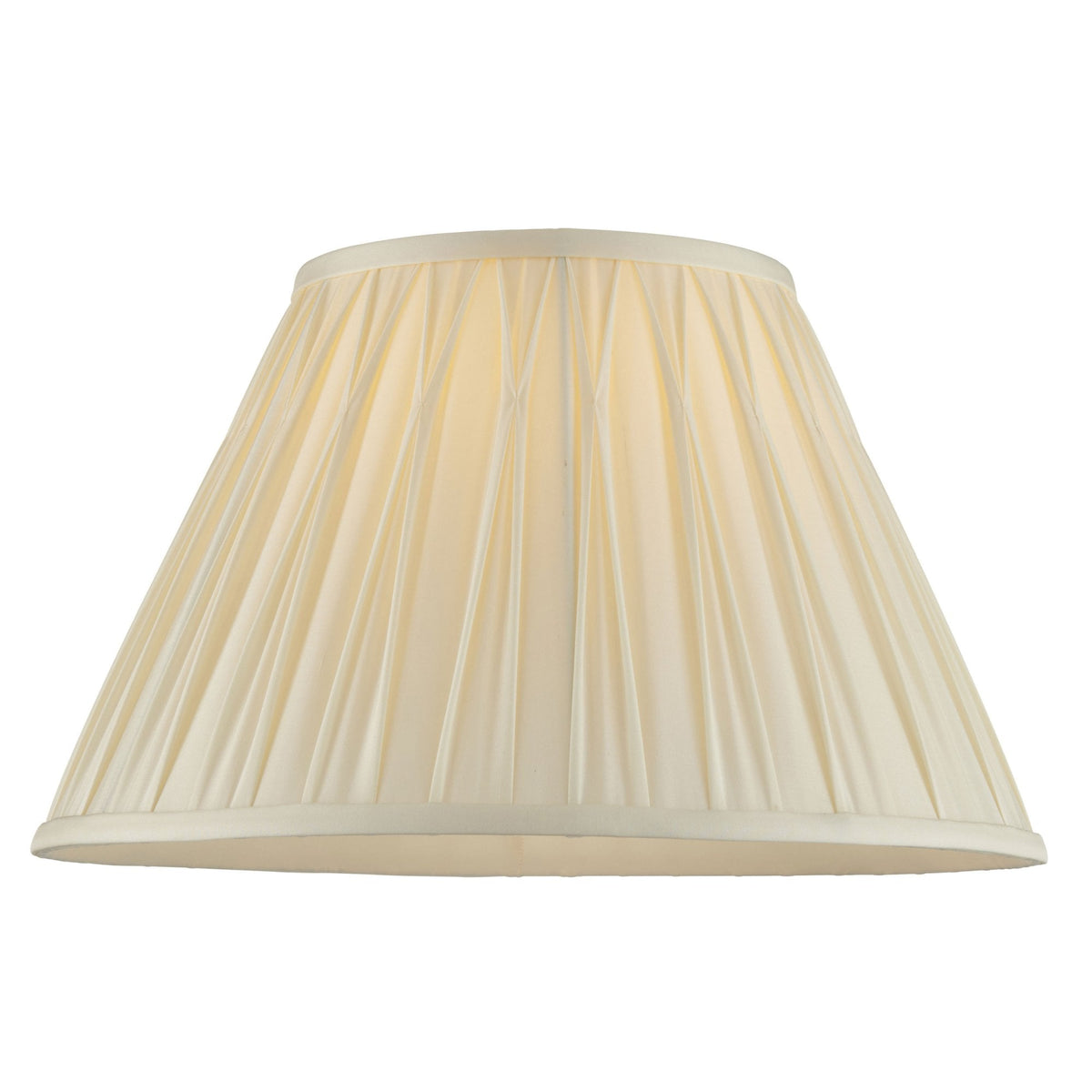 Chatsworth 14 Inch Single Pinch Tapered Silk Shade in Ivory