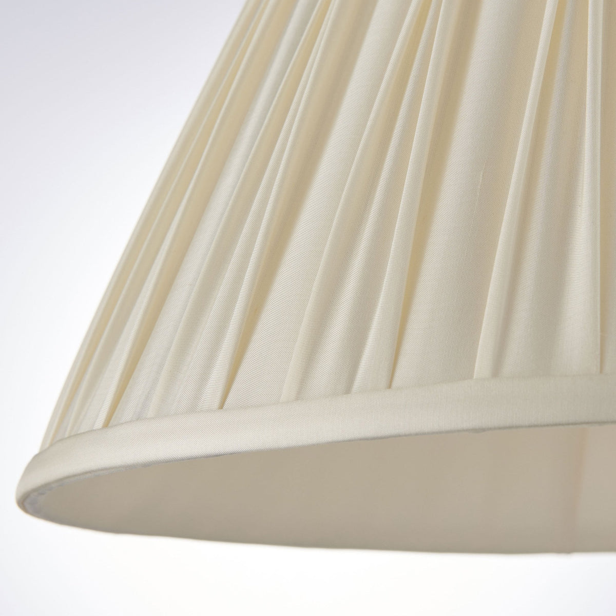 Chatsworth 14 Inch Single Pinch Tapered Silk Shade in Ivory