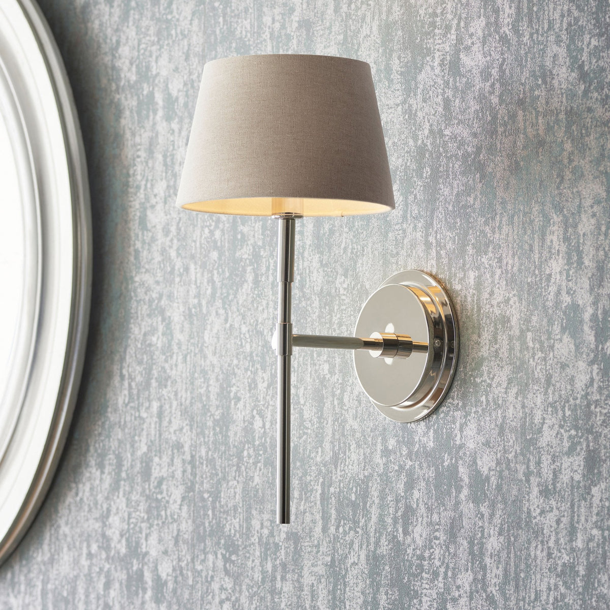 Rennes Single Wall Light in Polished Nickel