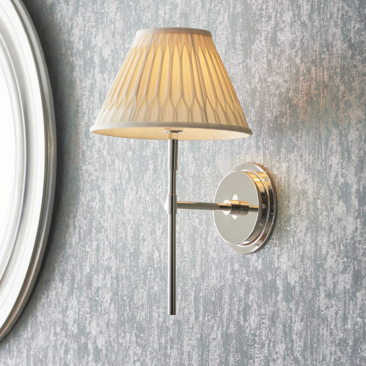 Rennes Single Wall Light in Polished Nickel