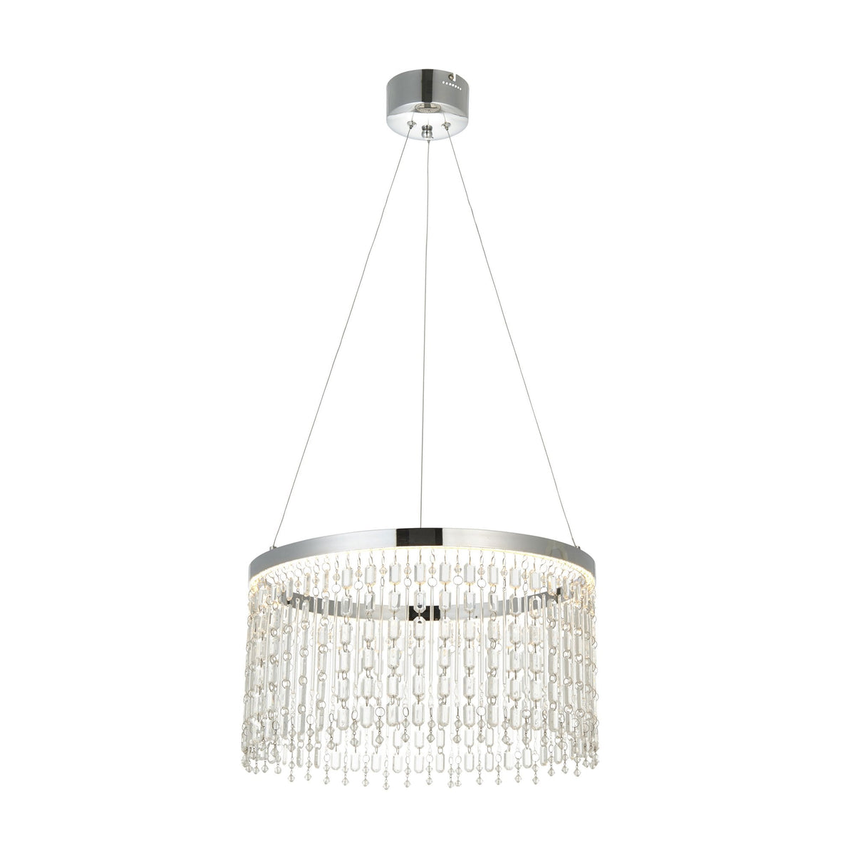 Liliana LED Pendant in Polished Chrome with Clear Glass Crystals