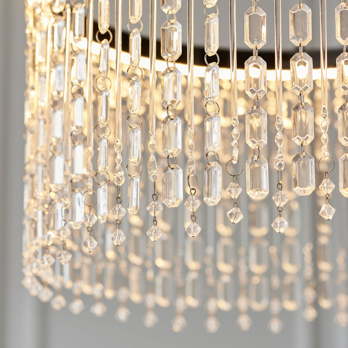 Liliana LED Pendant in Polished Chrome with Clear Glass Crystals
