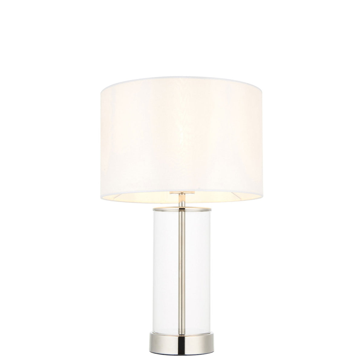 Lessina Small Touch Table Lamp with Clear Glass and Bright Nickel Base