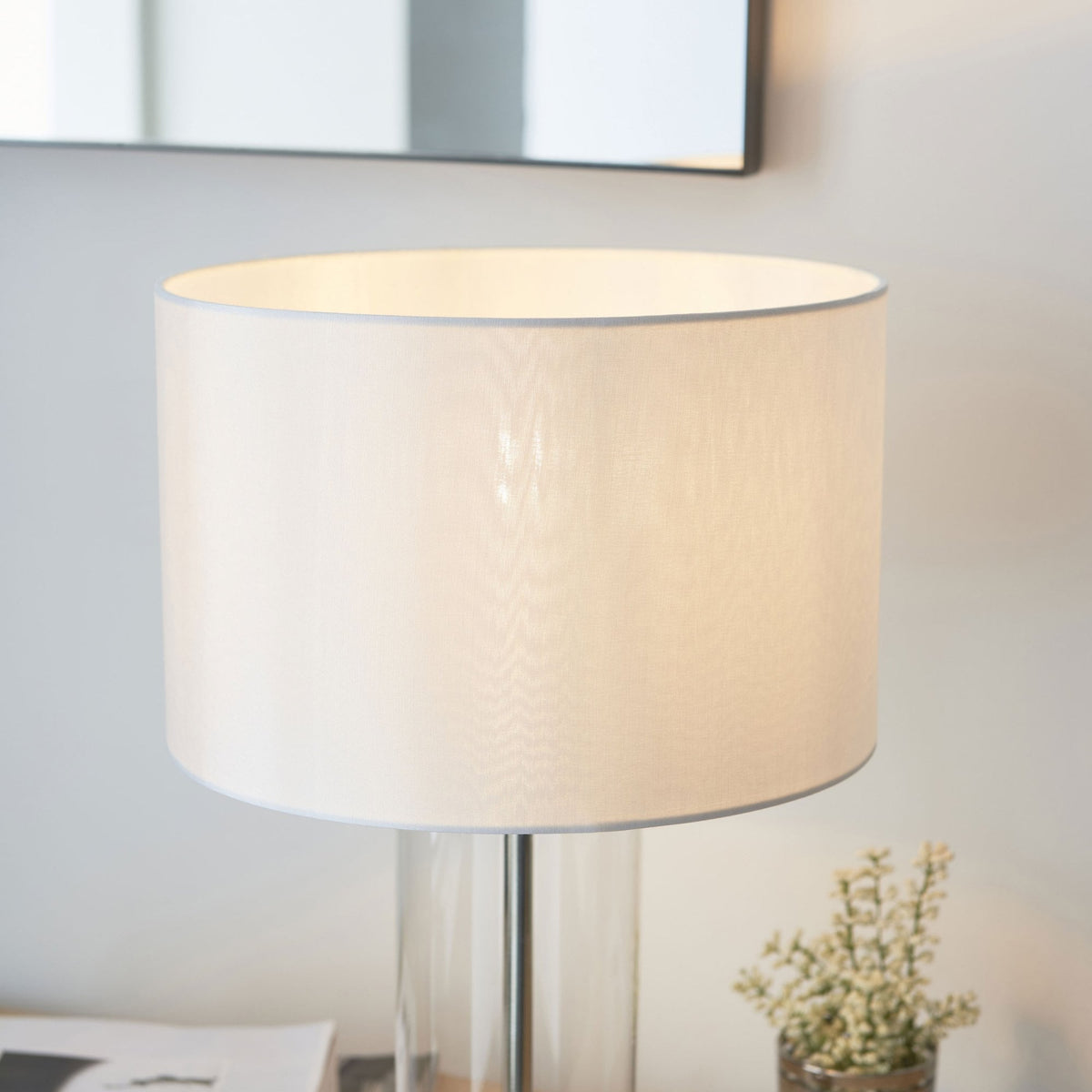 Lessina Small Touch Table Lamp with Clear Glass and Bright Nickel Base