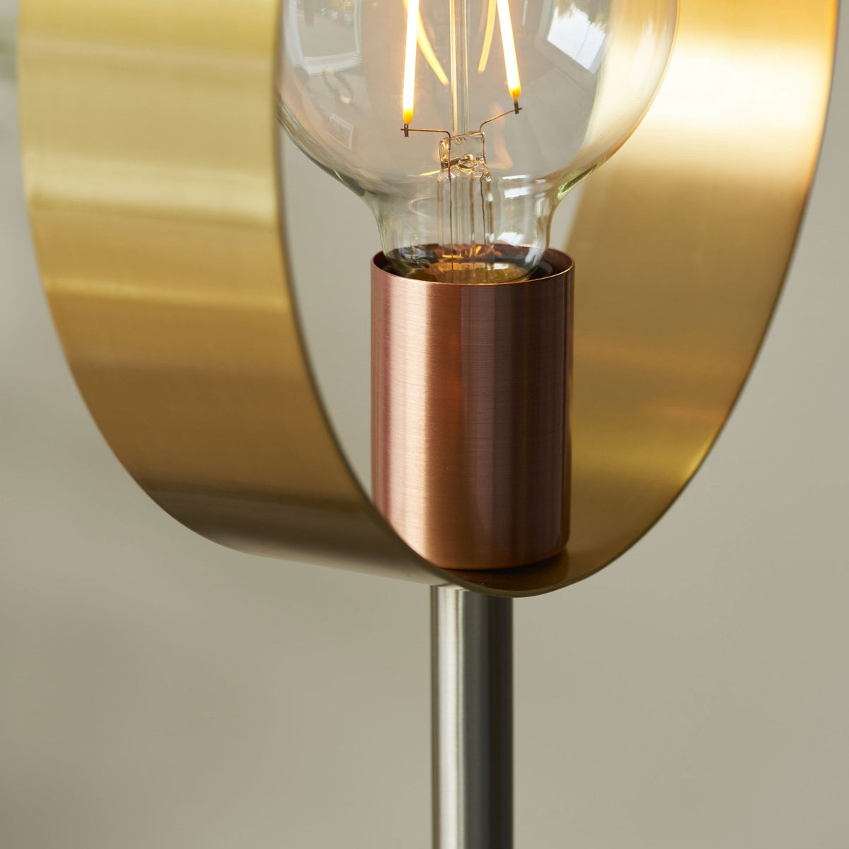 Hoop Floor Lamp in Brushed Nickel Brushed Copper & Brushed Brass