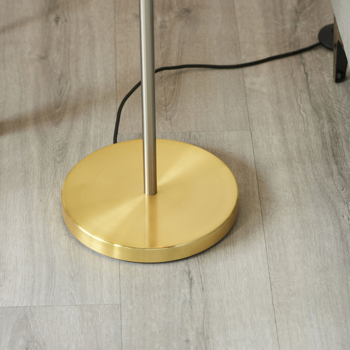 Hoop Floor Lamp in Brushed Nickel Brushed Copper & Brushed Brass