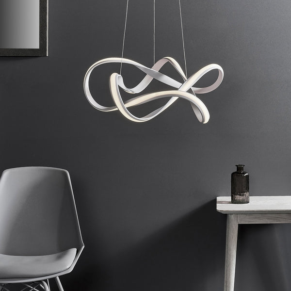 Synergy Dimmable LED Pendant Light in Sand White