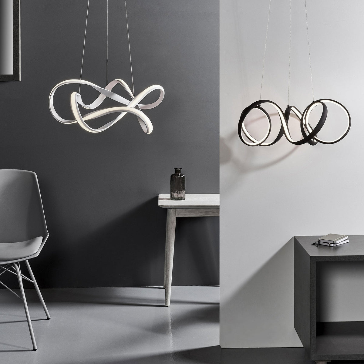 Synergy Dimmable LED Pendant Light in Sand White