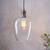 Hoburne Pendant in Antique Brass with Clear Glass