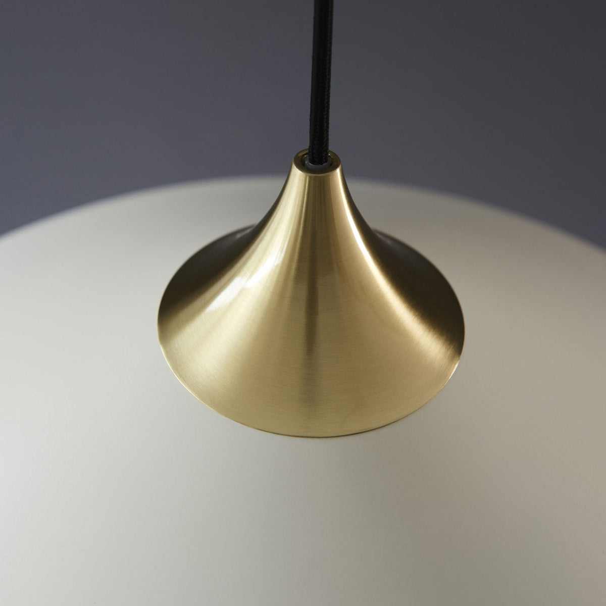 Glo Coned Pendant in Warm White and Brushed Brass