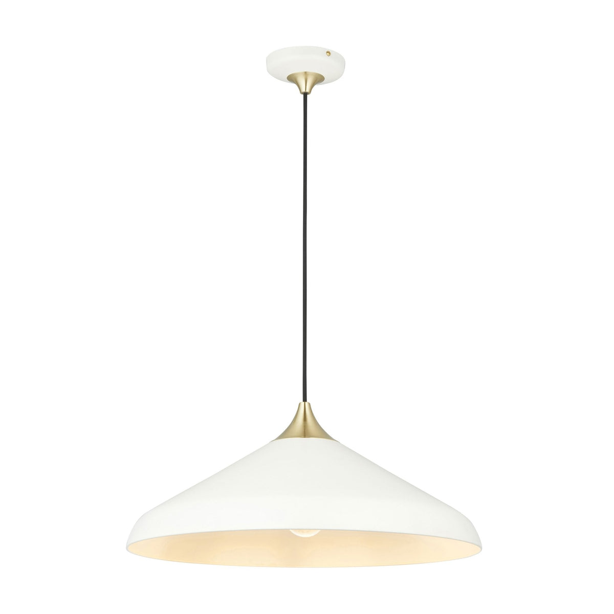 Glo Coned Pendant in Warm White and Brushed Brass