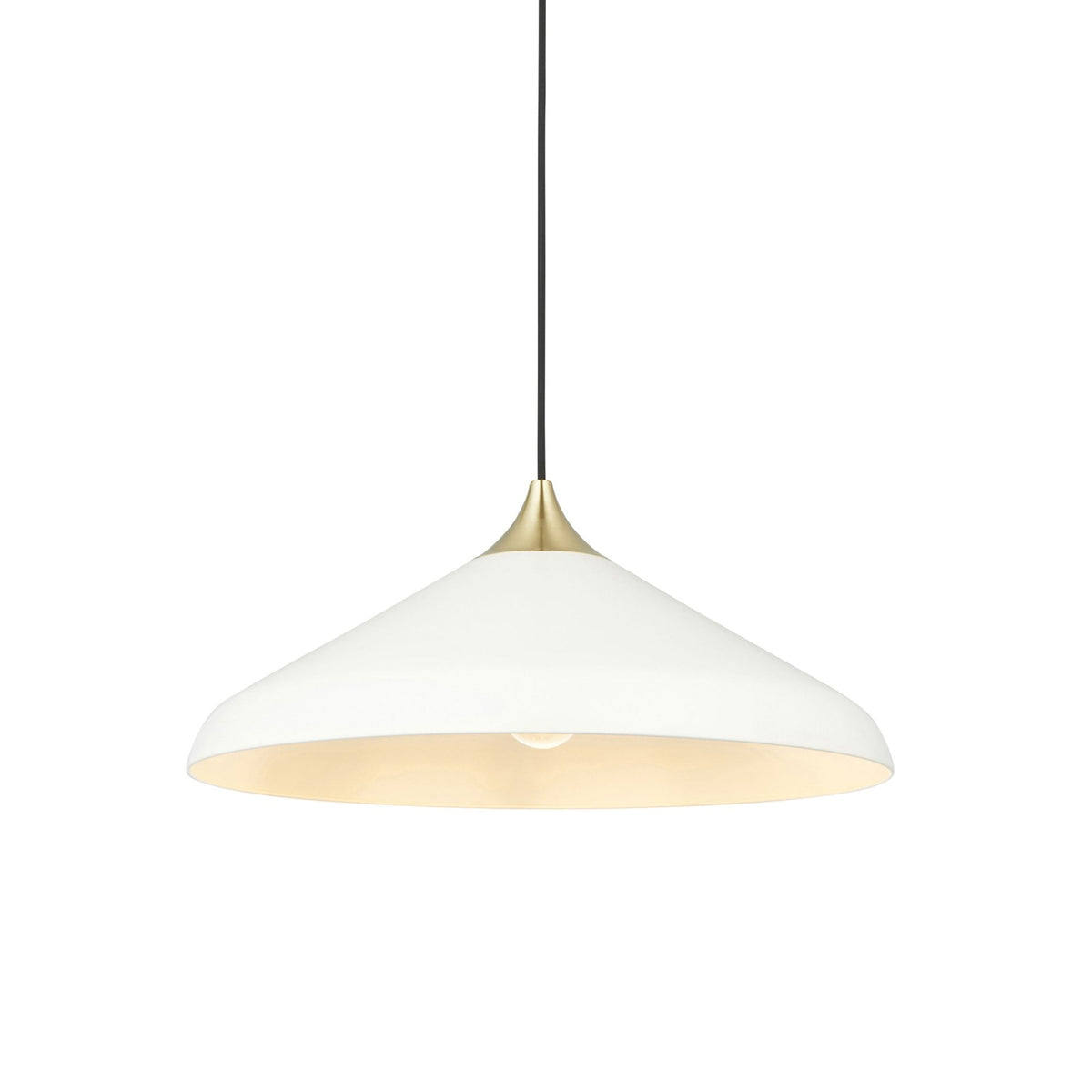 Glo Coned Pendant in Warm White and Brushed Brass
