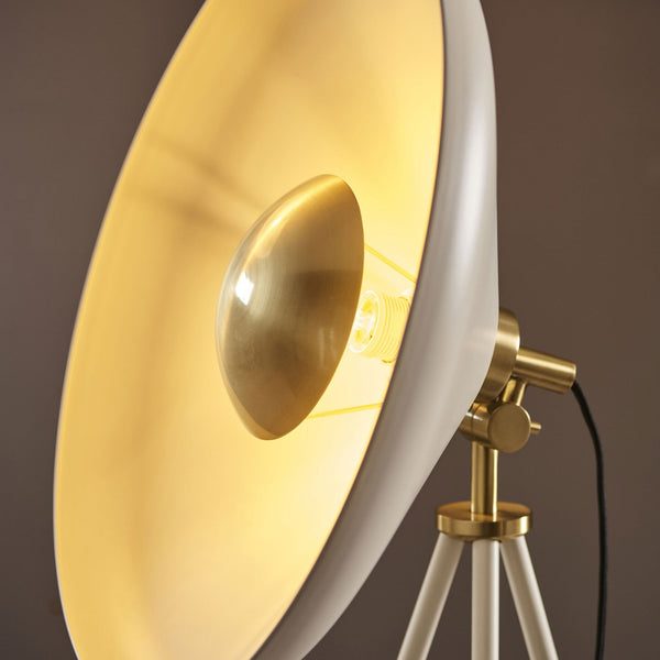 Glo Coned Floor Light in Warm White and Brushed Brass